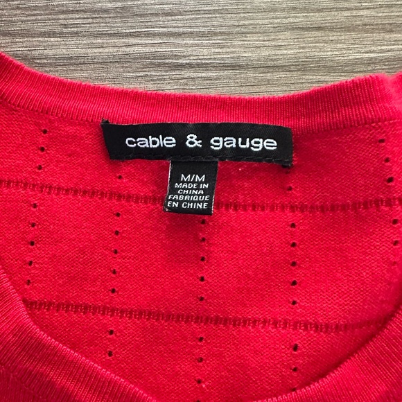 Cable & Gauge Vibrant Red Cardigan - Medium - Picture 3 of 5